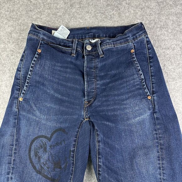 Levis Engineered LEJ 570 Premium Jeans Mens 31 Twisted Baggy Dark Wash Anime Art - Picture 2 of 16